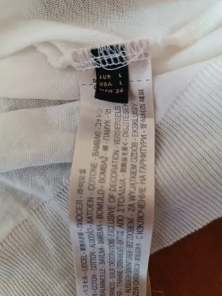 Camiseta Massimo Dutti Blanca Manga Larga