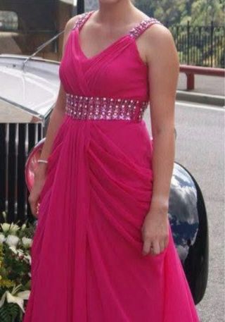 Vestido fiesta rosa fucsia