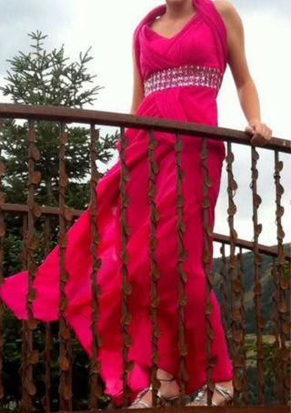 Vestido fiesta rosa fucsia