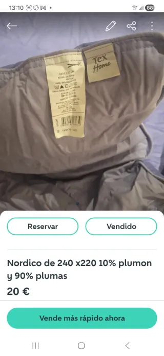 Nordico 240x220 plumón y plumas