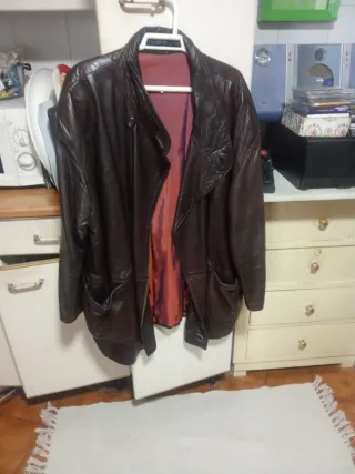 Chaquetón Piel Hombre Talla XXXL Marrón