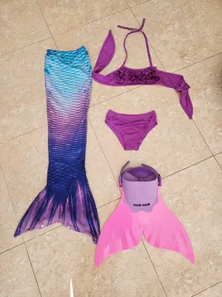 Disfraz Sirena, Bikini y Aletas Morado