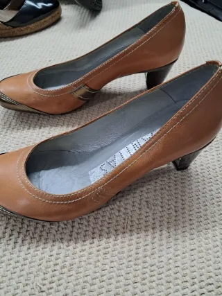 Zapatos de piel color teja