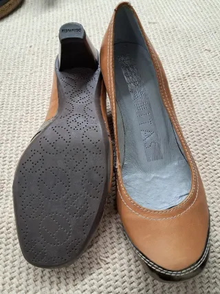 Zapatos de piel color teja