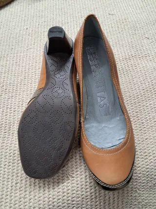 Zapatos de piel color teja