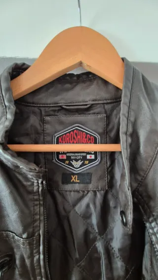 Chaqueta polipiel marrón oscura Talla XL