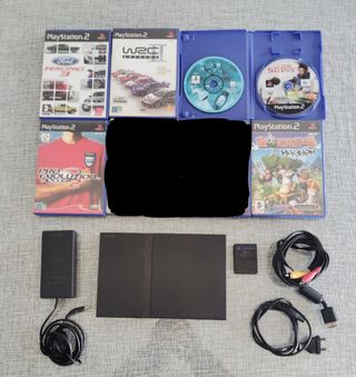 Consola PlayStation 2 Negra + 6 Juegos+memori card