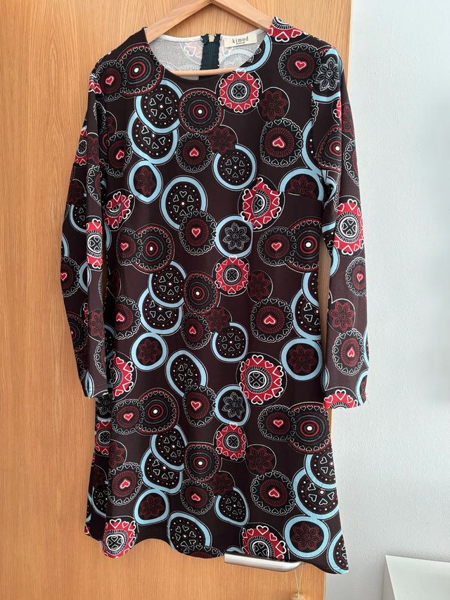Vestido estampado Kimod marrón multicolor