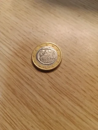 Moneda 1€ Búho Griego Error