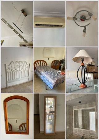 Aparador vitrina y cofre madera