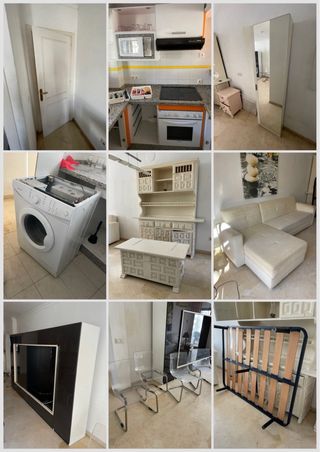 Aparador vitrina y cofre madera