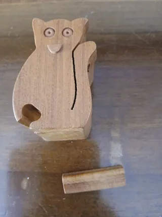 Scatolina puzzle gatto legno