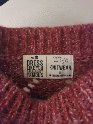 Maglioncino traforato rosa e rosso