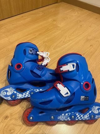 Patines en línea infantiles azules talla 32-34