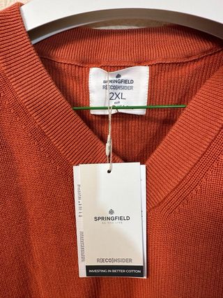 Camiseta sin mangas de punto naranja Talla XXL