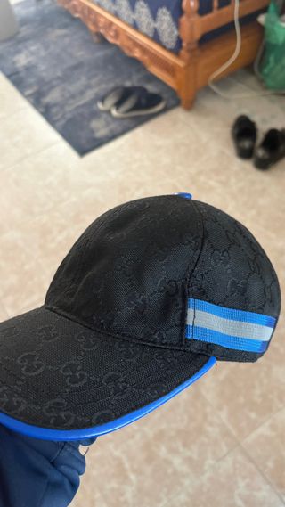 Gorra Gucci Negra Reflectante Azul