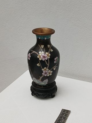 Vaso Cinese Vintage Cloisonné Fiori