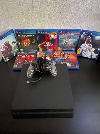 PS4 500GB + 9 juegos + mando Nacon LED