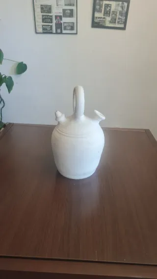 Botijo de terracota vintage Blanco