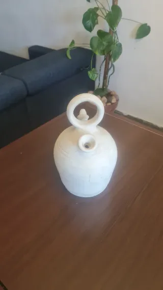 Botijo de terracota vintage Blanco