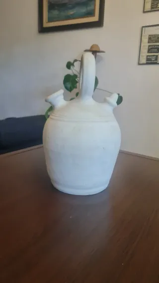 Botijo de terracota vintage Blanco