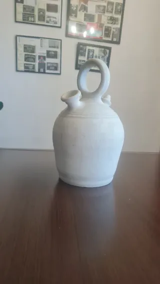 Botijo de terracota vintage Blanco