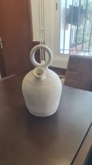 Botijo de terracota vintage Blanco