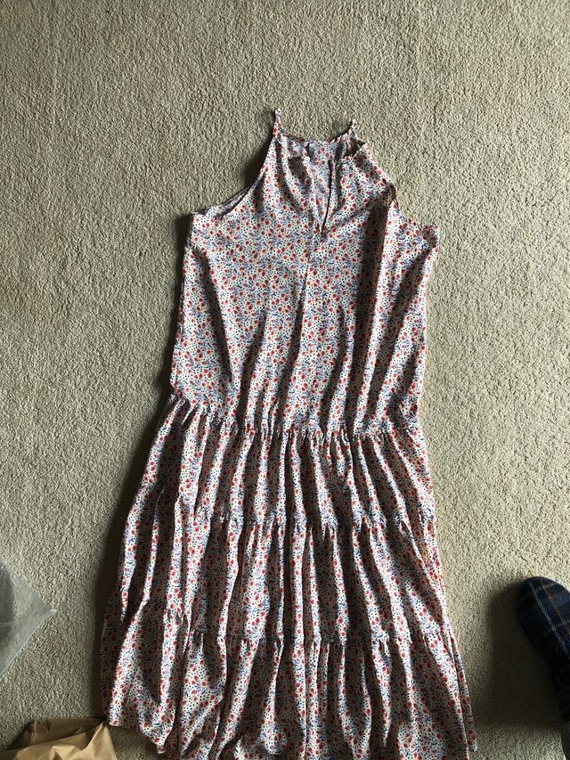 Vestido floral tirantes midi