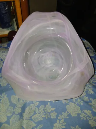 Frutero de cristal morado y transparente