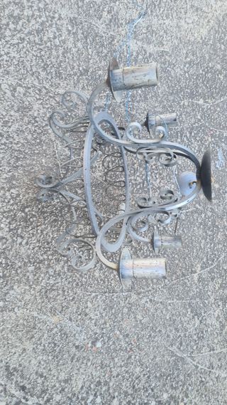 Lámpara forja 4 luces tipo vela