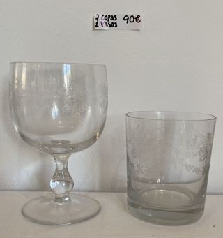 BAJADA DE PRECIO Copas y Vasos de Cristal Grabados