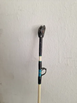 Caña y carrete de pesca para barco