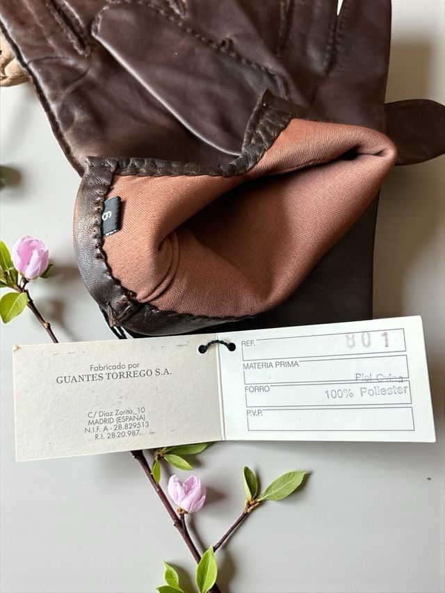 Guantes Piel Leonardo Marrón Caballero
