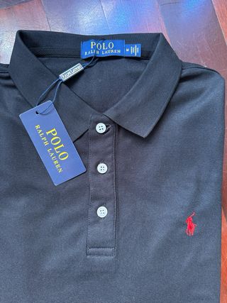 Polo Ralph Lauren Negro Logo Rojo Talla M