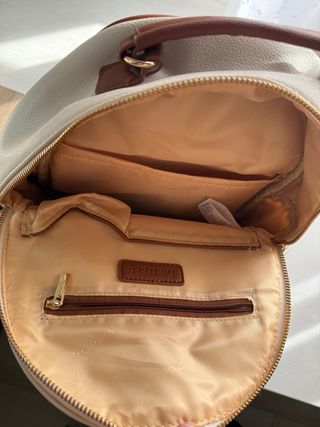 Mochila Fastrack Mujer Polipiel Blanca y Marrón