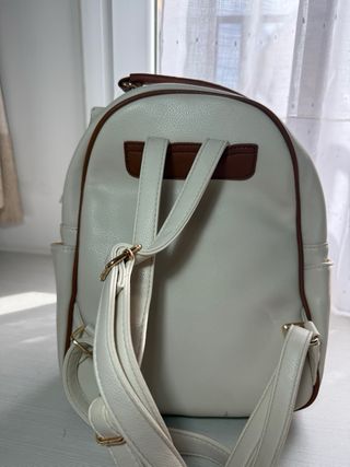 Mochila Fastrack Mujer Polipiel Blanca y Marrón