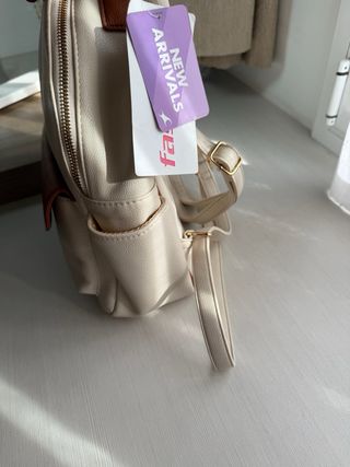 Mochila Fastrack Mujer Polipiel Blanca y Marrón