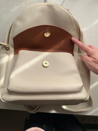 Mochila Fastrack Mujer Polipiel Blanca y Marrón