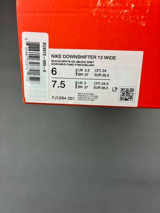 Nike Downshifter 13 Wide Nero Bianco EU 38.5