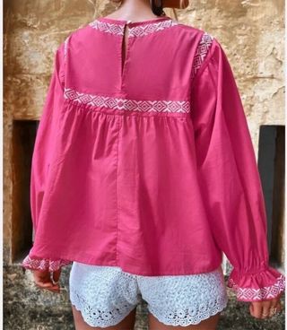 Blusa de algodón bordada