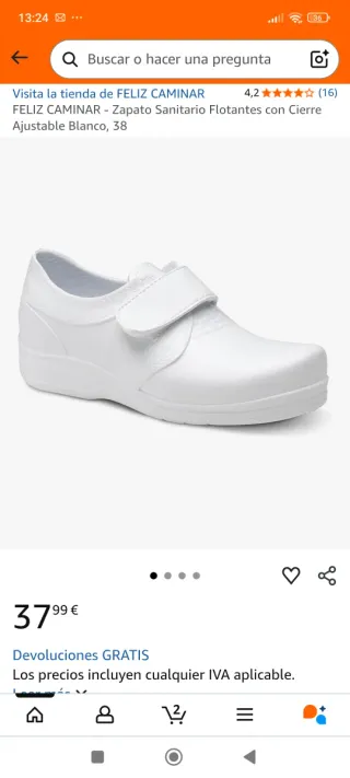Zapatos blancos trabajo velcro