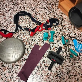 Set Palestra: Ruota Addominale, Manubri