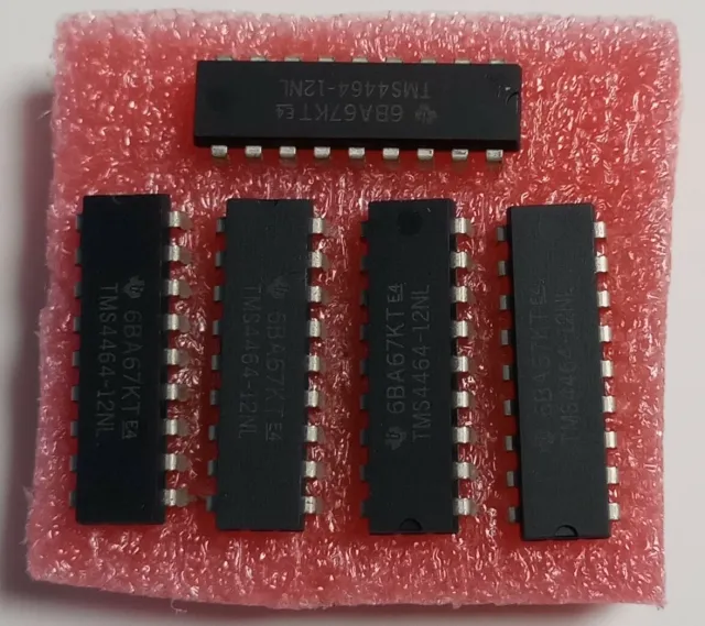 4 Chip DRAM TMS4464-12 64Kx4 Bit Per ZX Spectrum +2A/2B, +3/3B - Usati Testati - Foto 4