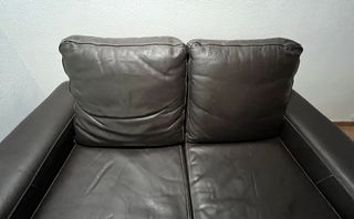 Sofá de piel marrón 2 plazas