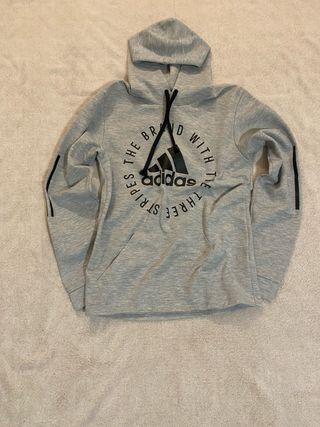 Felpa con cappuccio Adidas grigia