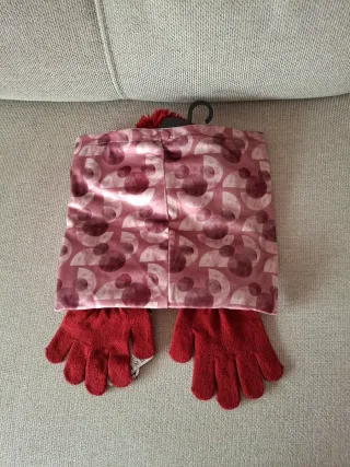 Conjunto Minnie Mouse Gorro y Guantes Niña