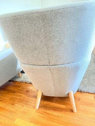 Set 2 sillones y 2 reposapiés tela