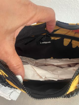 Bolso Desigual Flores Amarillo Negro