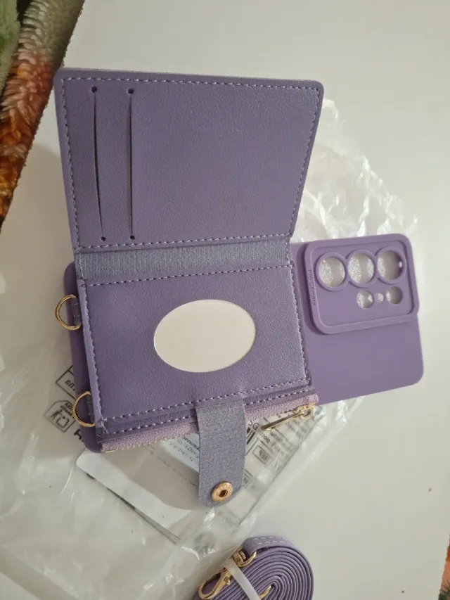 Custodia Samsung S21 Ultra con porta carte e cinturino