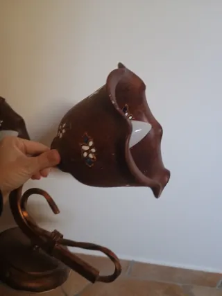 Applique in terracotta e metallo,set da 3